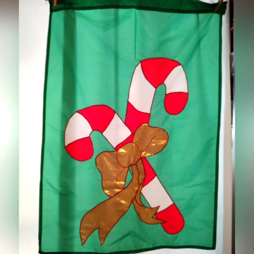 Candy Cane Christmas House Garden Flag 40" X 29"